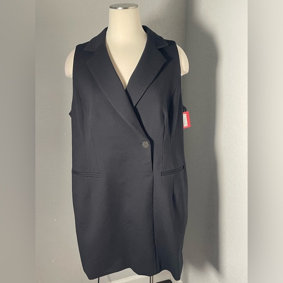 SPANX Jackets & Blazers - Spanx Womens Perfect Asymmetric Tailored Vest Ponte Knit Black Size 1X Work NWT